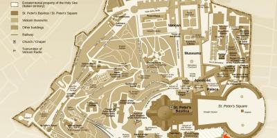 Mapa de l'oficina d'excavacions a la ciutat del Vaticà