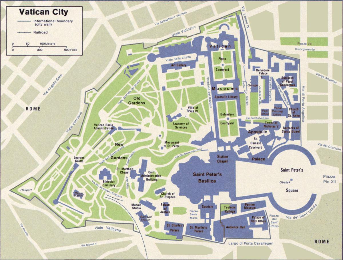 mapa de la ciutat del Vaticà i els seus voltants