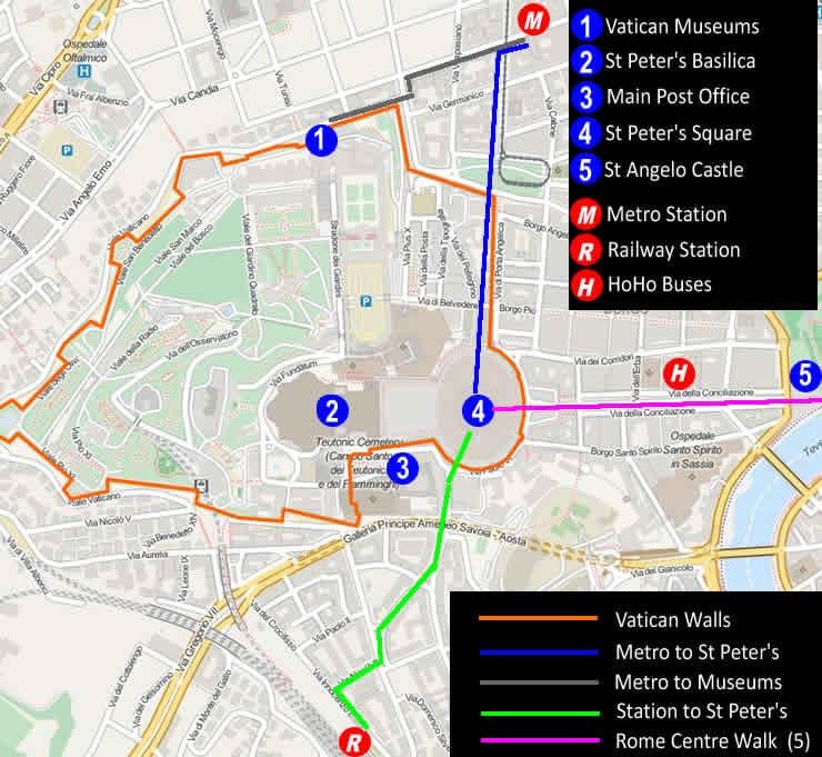entrada al museu del Vaticà mapa