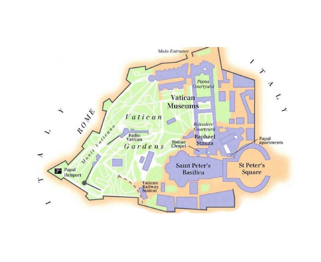 mapa de museus Vaticans i de la capella sixtina