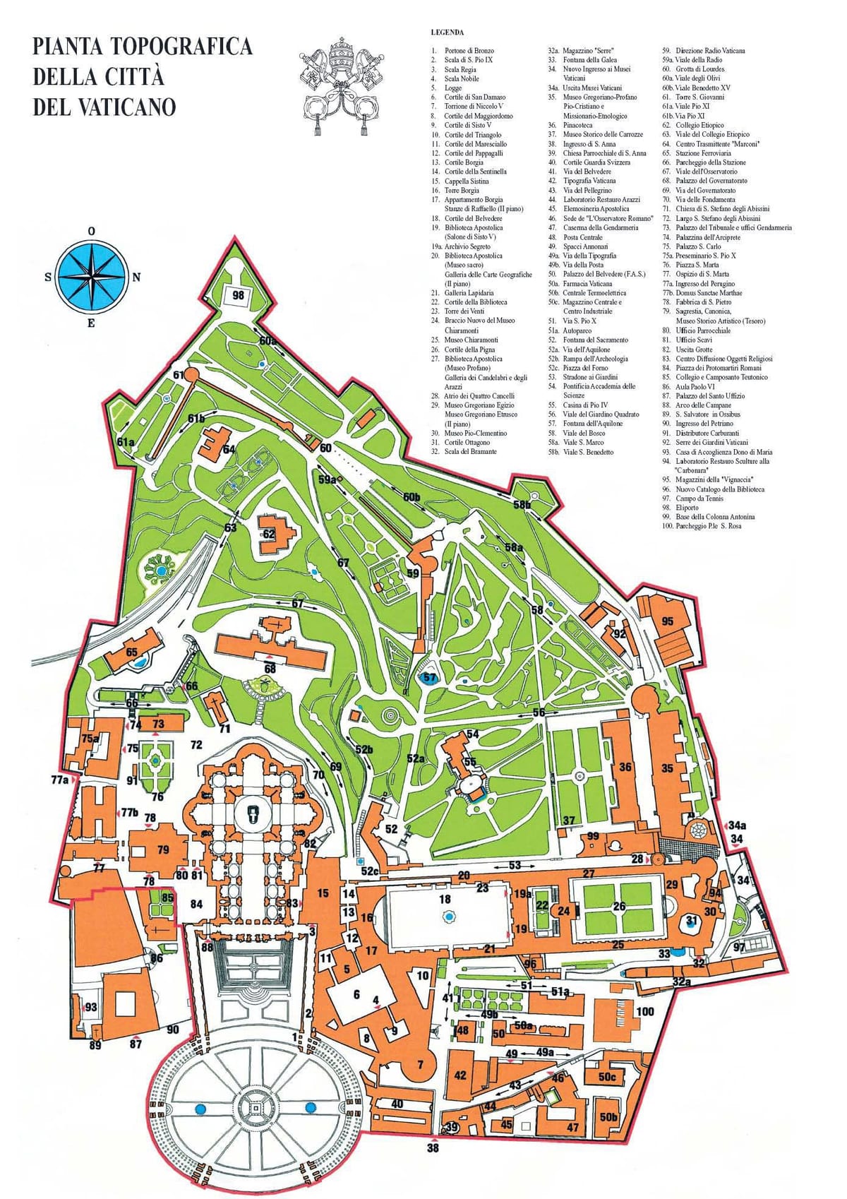 Ciutat del vaticà mapa turístic